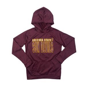 Arizona State Sun Devils Hoodie Boys L Large Maroon Fleece Lined Team Athletics